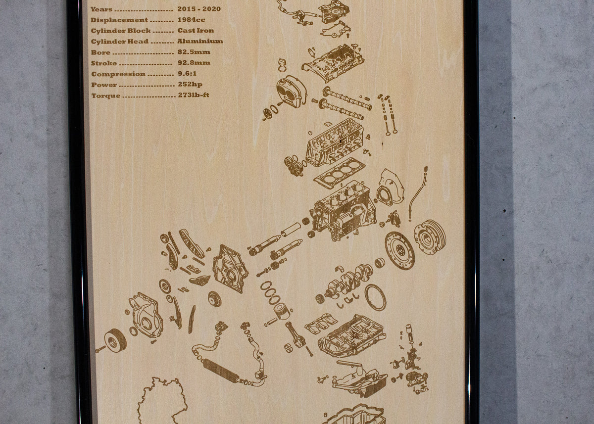 Volkswagen EA888 [3rd gen] 2.0L exploded view poster – EngineMaps