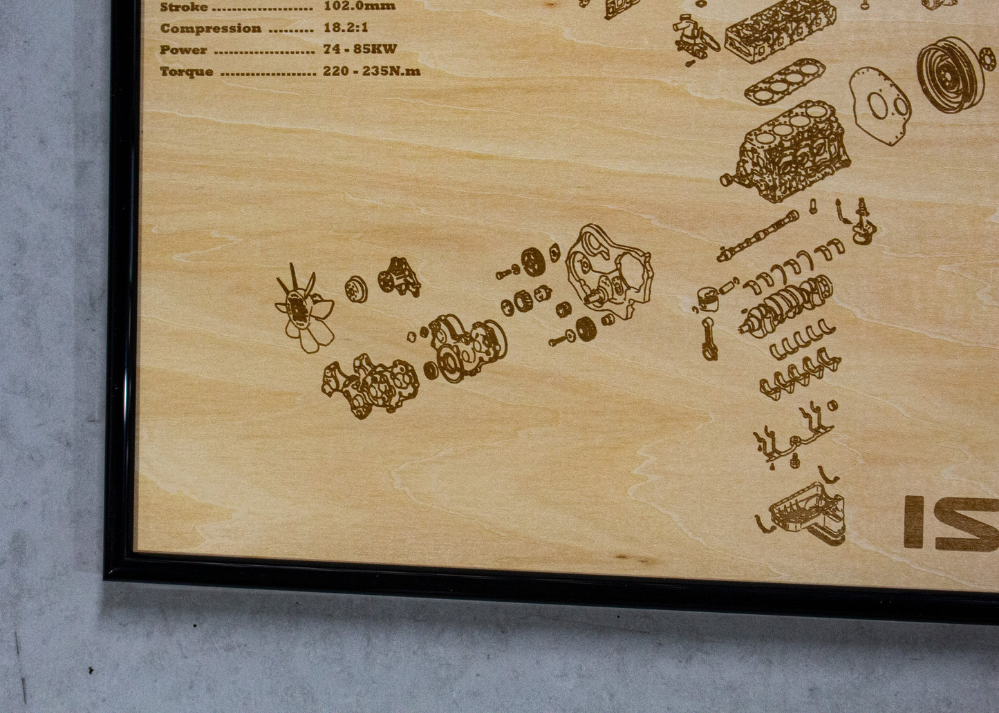 Isuzu 4JB1-T 2.8L Exploded view poster