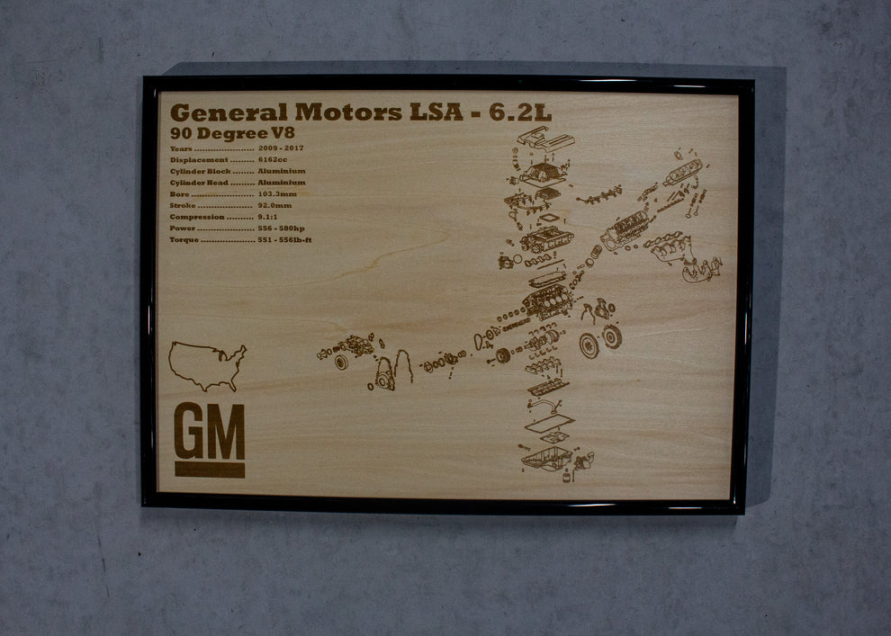 General Motors LSA 6.2L Engine Exploded View Poster – EngineMaps