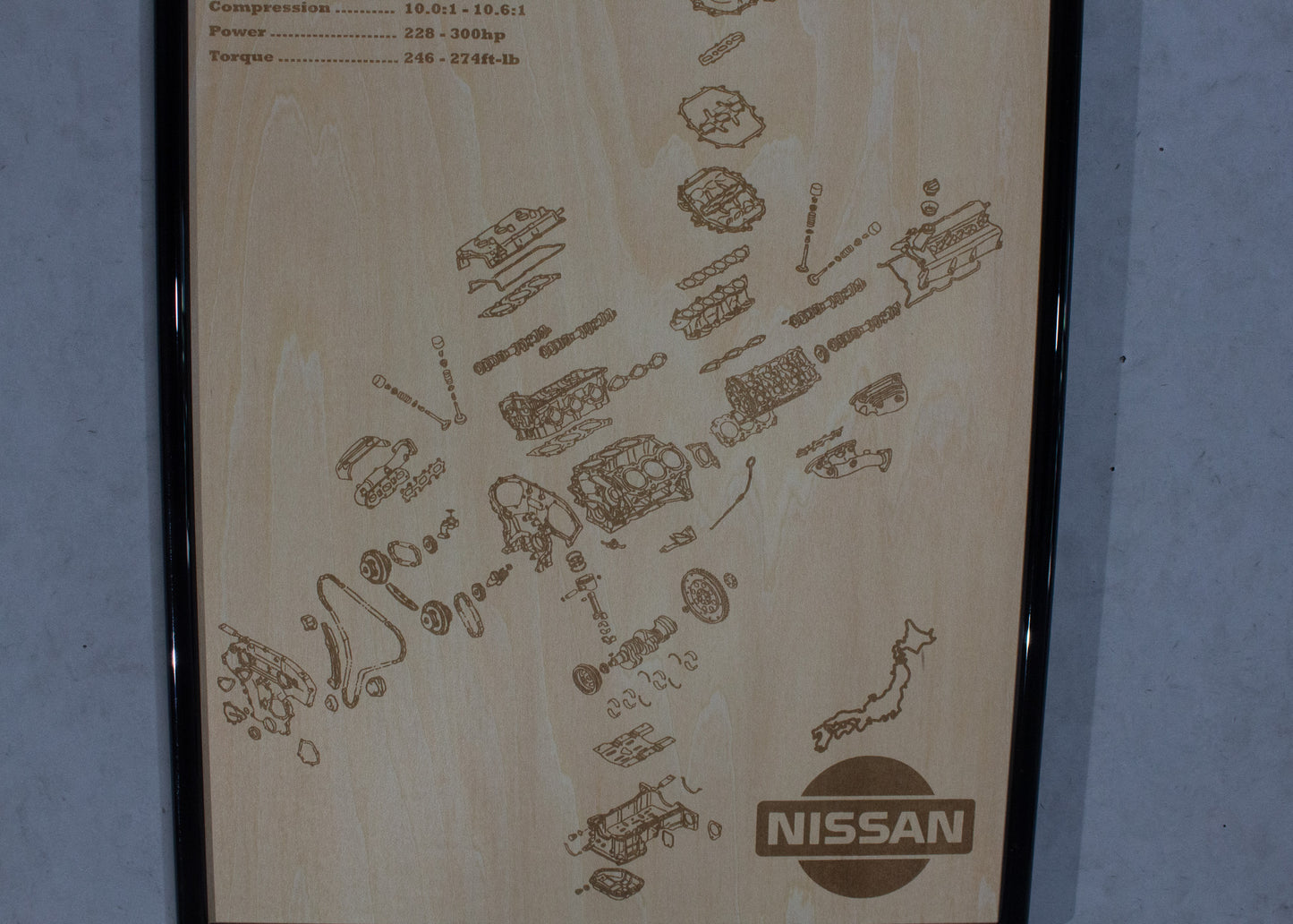 Nissan VQ35DE 3.5L exploded view poster