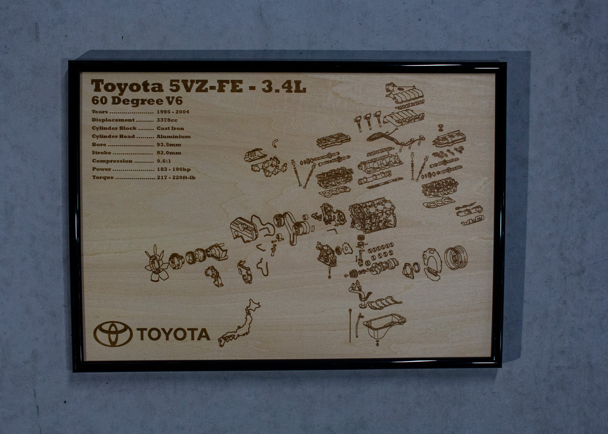 5vzfe Engine Map Toyota 5VZ-FE 3.4L Exploded View Poster – EngineMaps