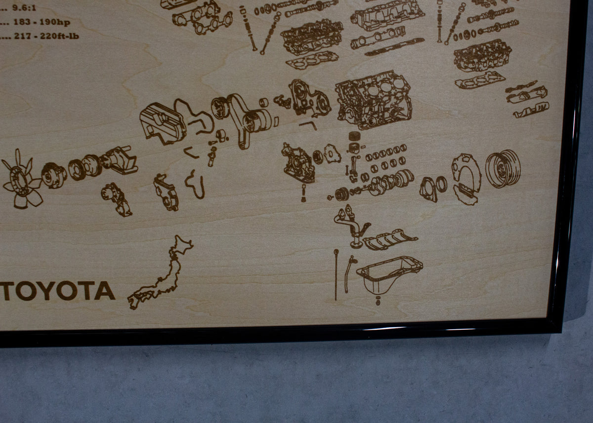 Toyota 5VZ-FE 3.4L Exploded View Poster – EngineMaps