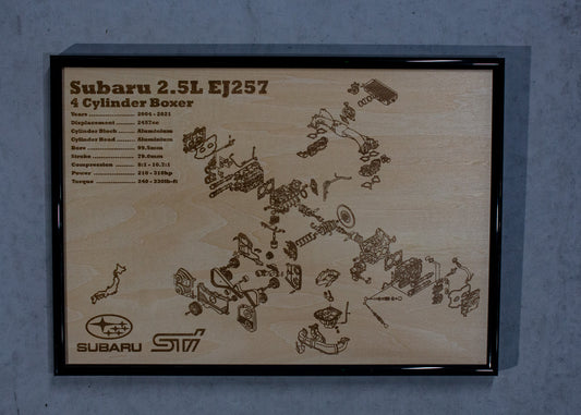 Subaru EJ257 2.5L Exploded View Poster