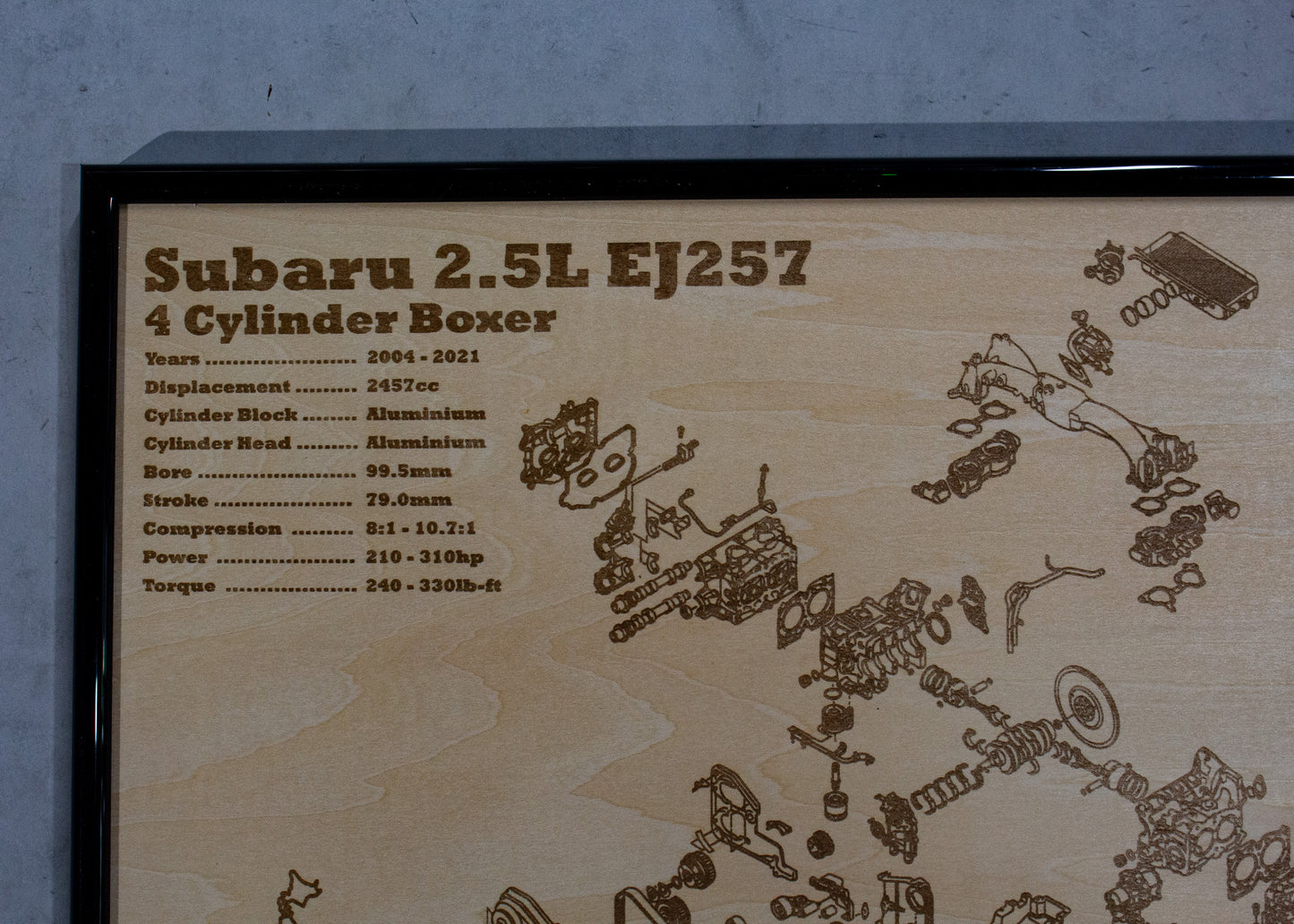 Subaru EJ257 2.5L Exploded View Poster