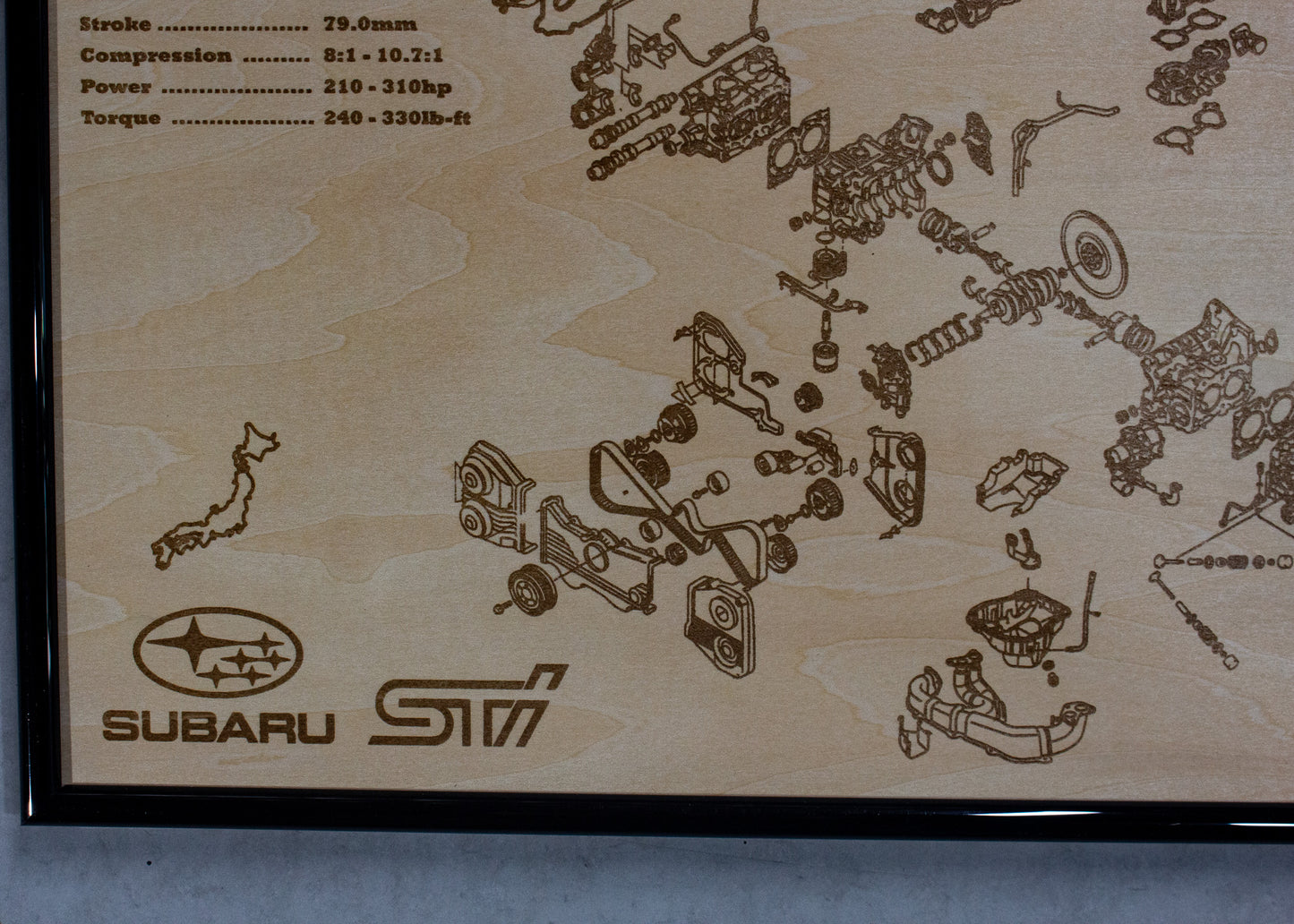 Subaru EJ257 2.5L Exploded View Poster