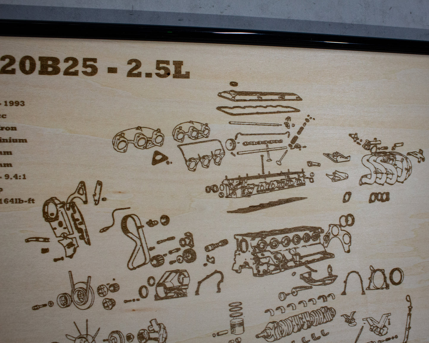 BMW M20B25 2.5L exploded view poster
