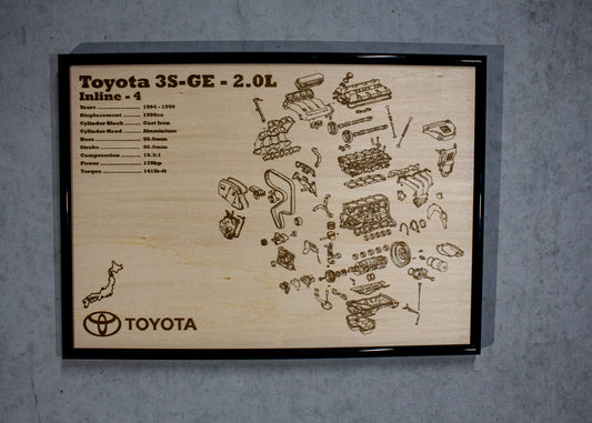 Toyota 3S-GE 2.0L [3rd Gen] Exploded View Poster