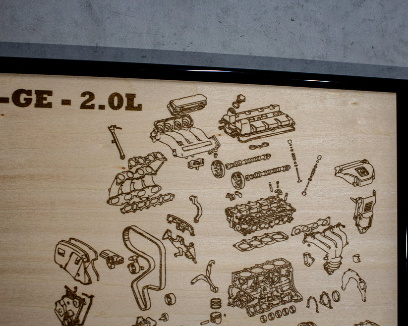 Toyota 3S-GE 2.0L [3rd Gen] Exploded View Poster – EngineMaps