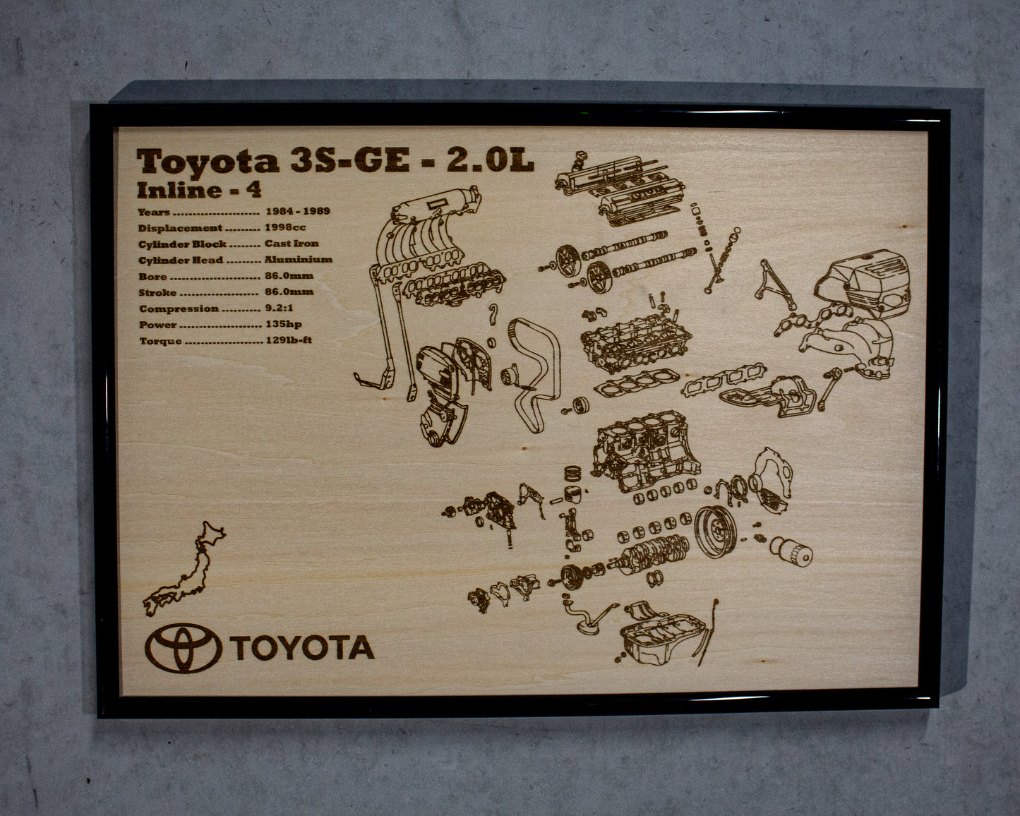 Toyota 3S-GE 2.0L [1st Gen] Exploded View Poster