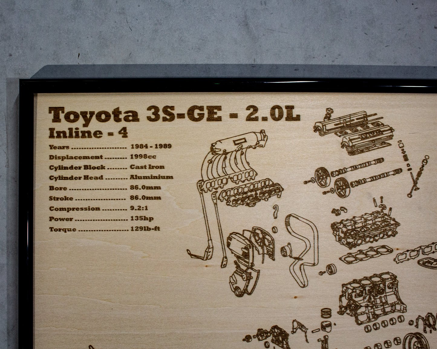 Toyota 3S-GE 2.0L [1st Gen] Exploded View Poster
