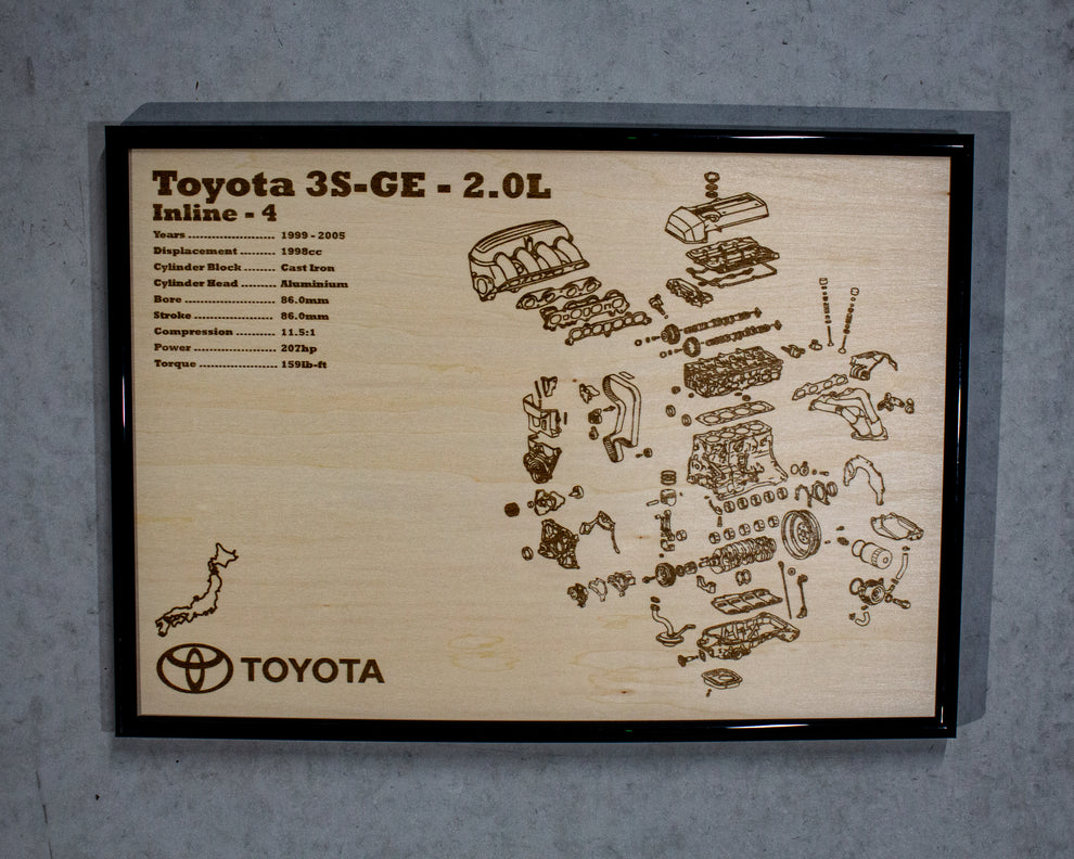 Toyota 3S-GE 2.0L [5th Gen] Exploded View Poster – EngineMaps