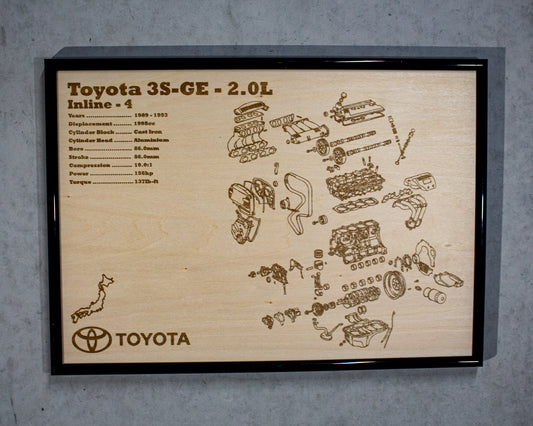 Toyota 3S-GE 2.0L [2nd Gen] Exploded View Poster