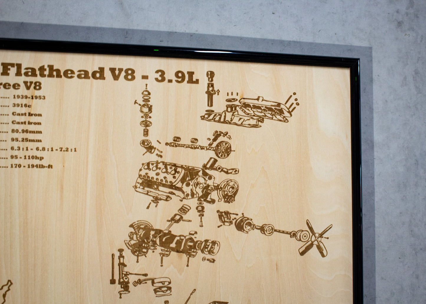 Ford Flathead 3.9L exploded view poster