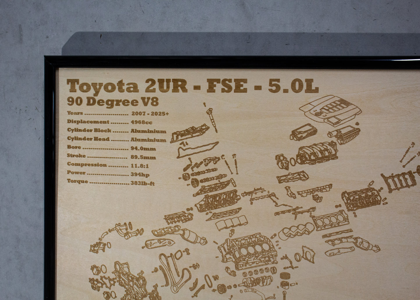 Toyota 2UR-FSE 5.0L Exploded View Poster