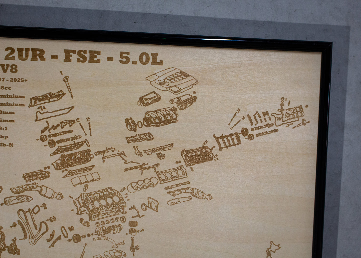 Toyota 2UR-FSE 5.0L Exploded View Poster