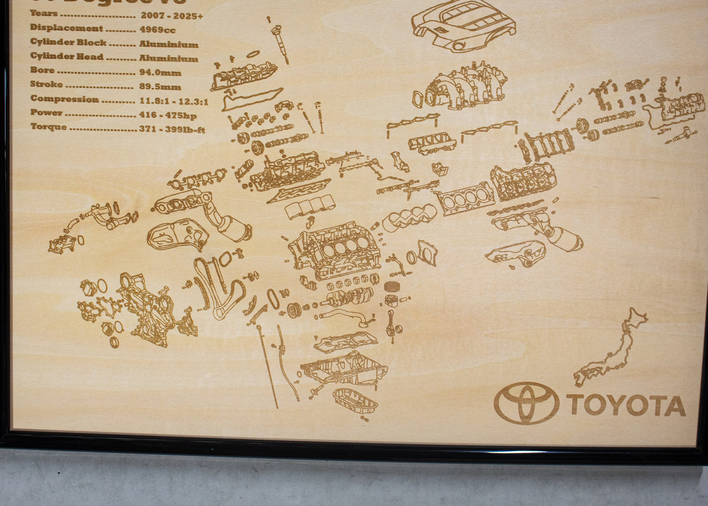 Toyota 2UR-GSE 5.0L Exploded View Poster