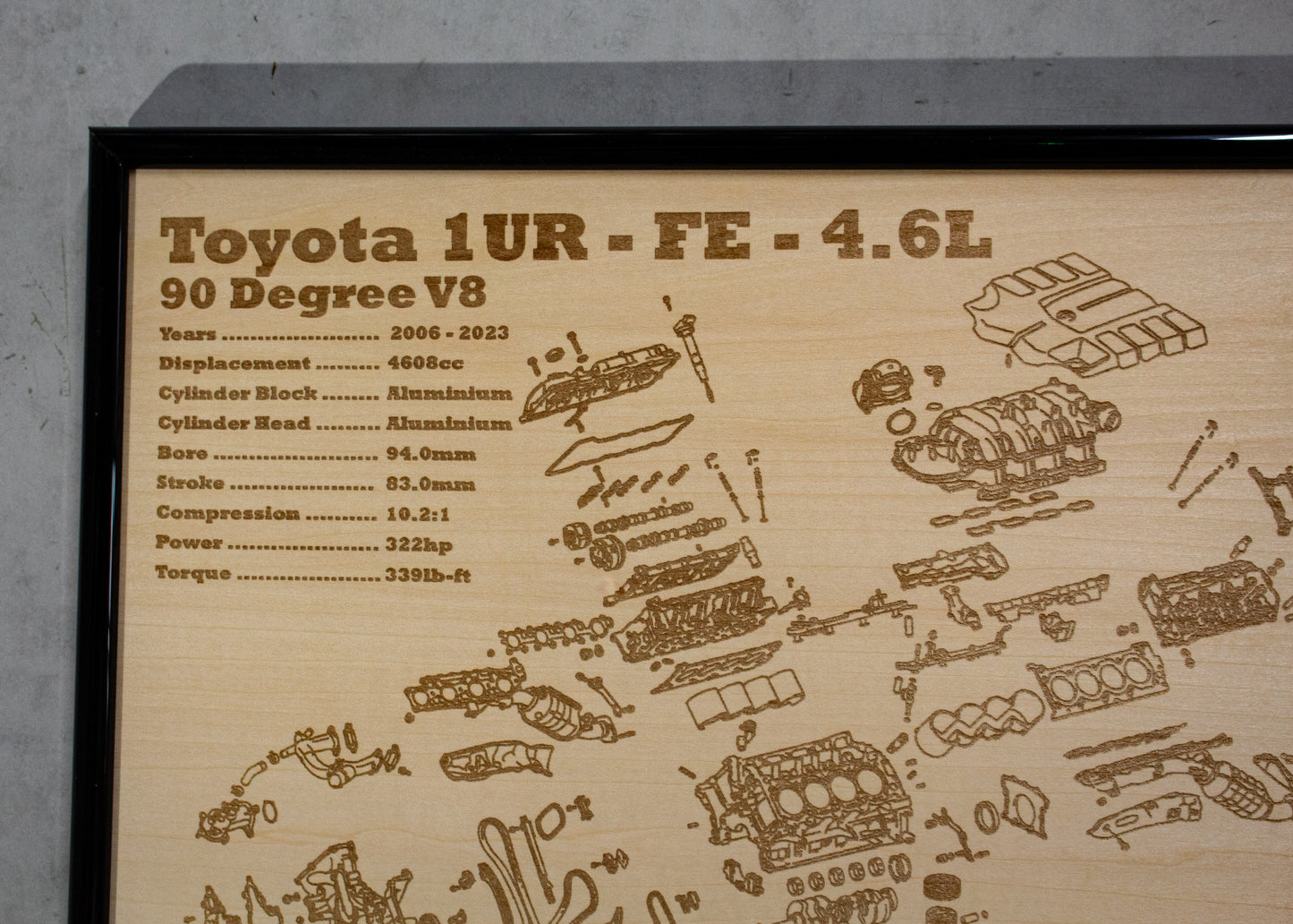 Toyota 1UR-FE 4.6L Exploded View Poster