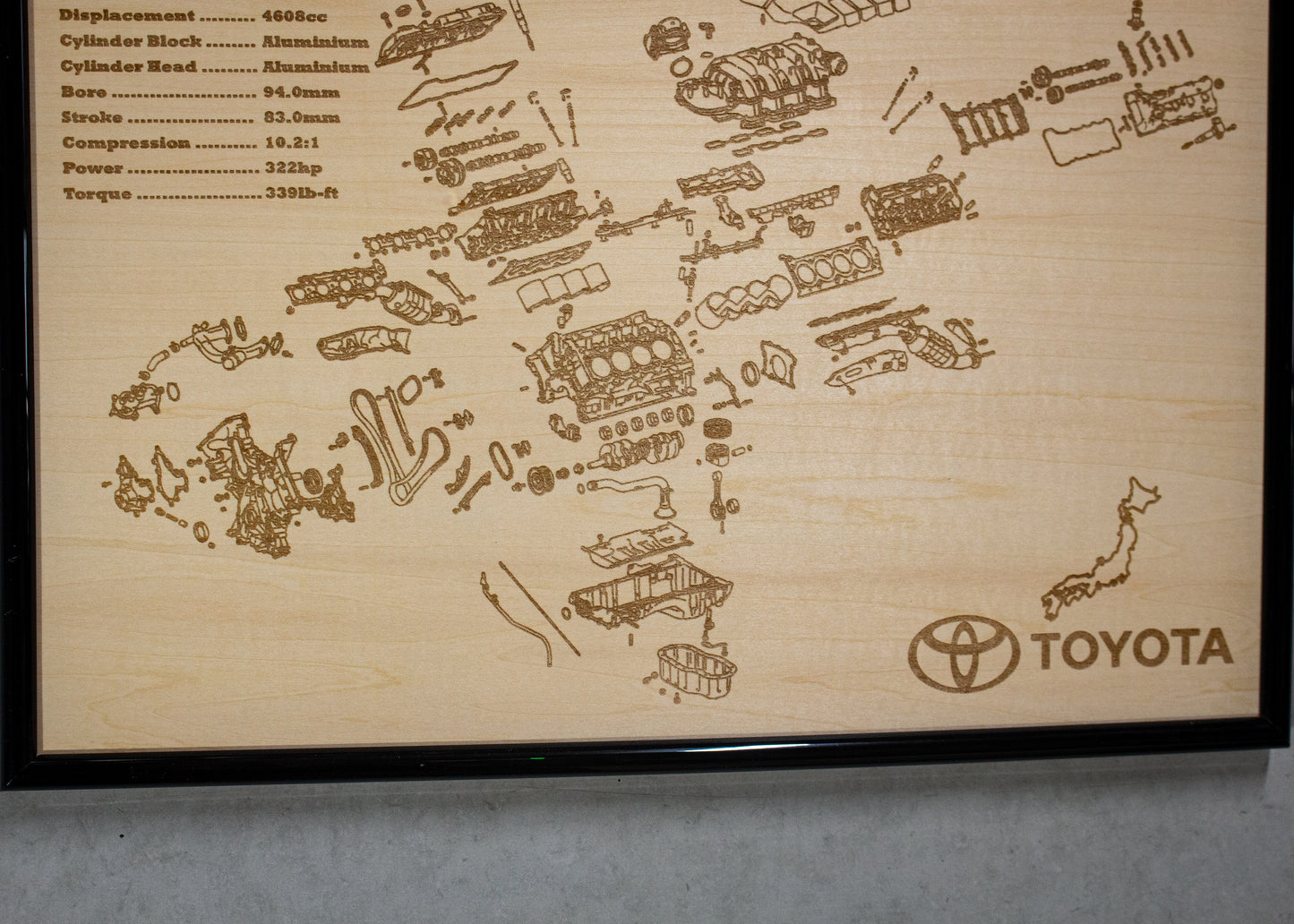 Toyota 1UR-FE 4.6L Exploded View Poster
