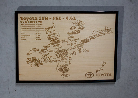 Toyota 1UR-FSE 4.6L Exploded View Poster