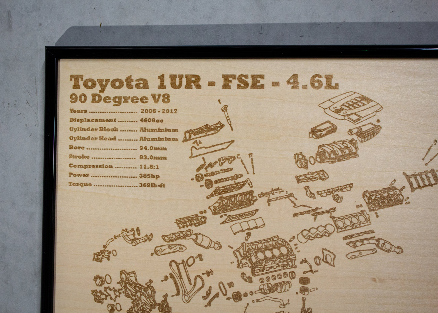 Toyota 1UR-FSE 4.6L Exploded View Poster