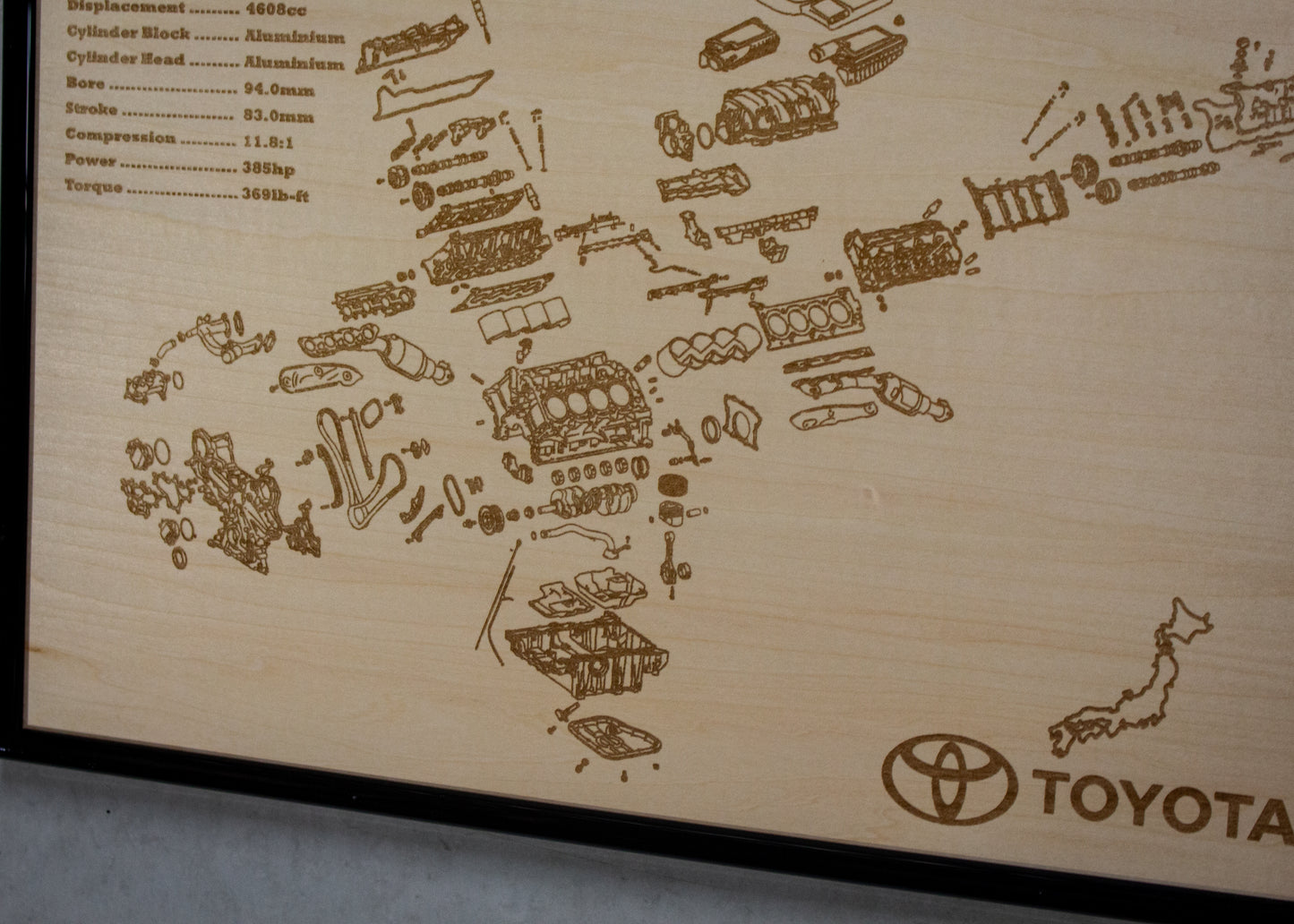 Toyota 1UR-FSE 4.6L Exploded View Poster