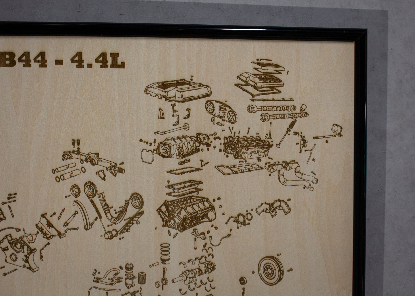 BMW M62B44 4.4L exploded view poster