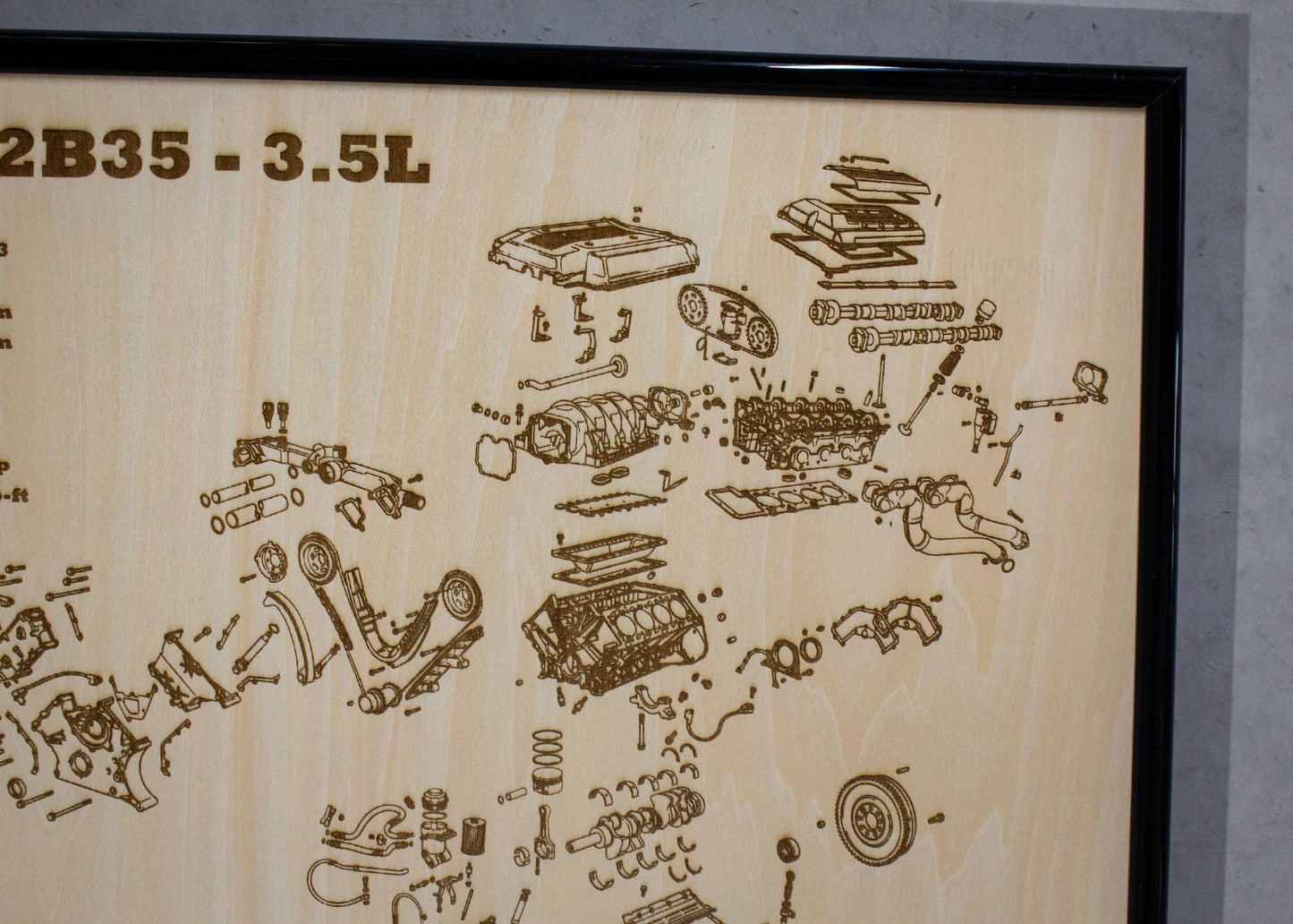 BMW M62B35 3.5L exploded view poster