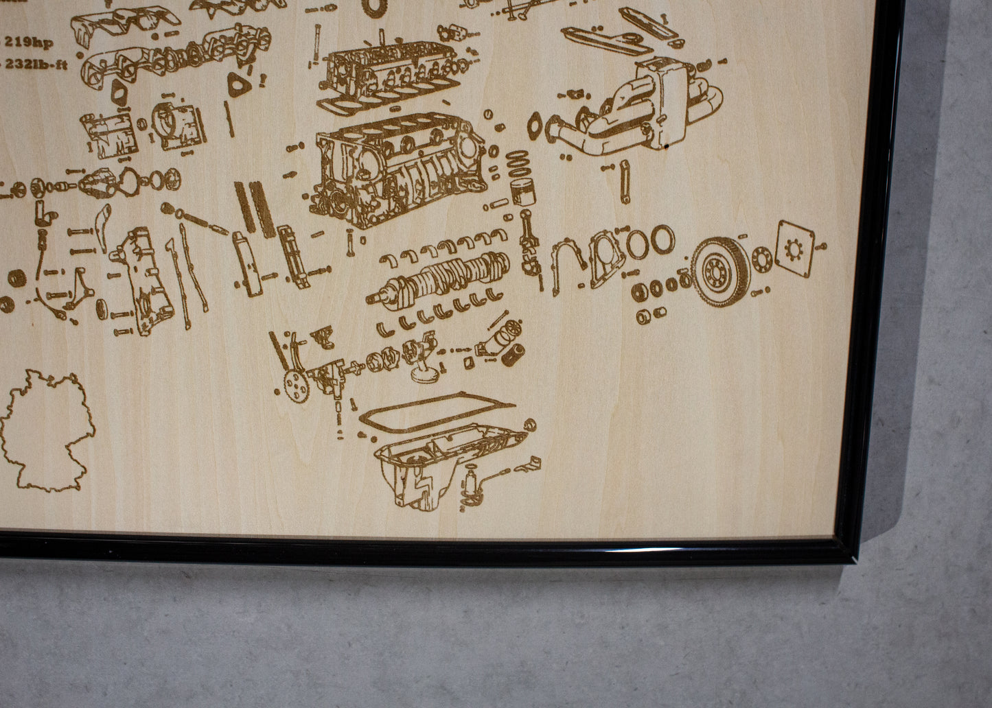 BMW M30B35 3.5L exploded view poster