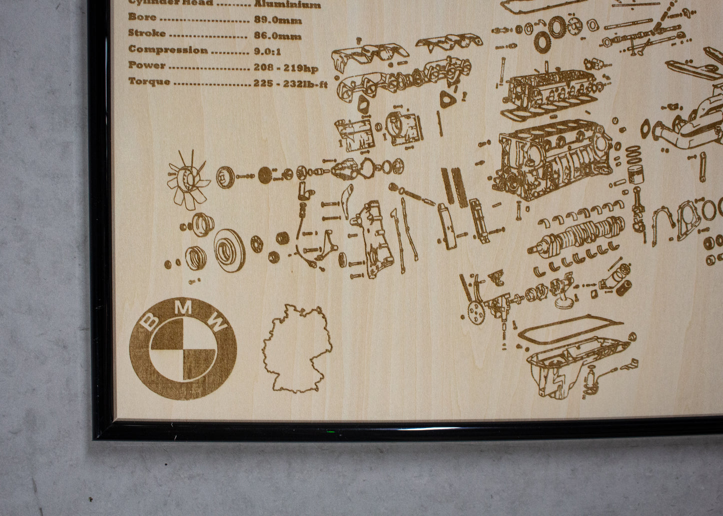 BMW M30B35 3.5L exploded view poster