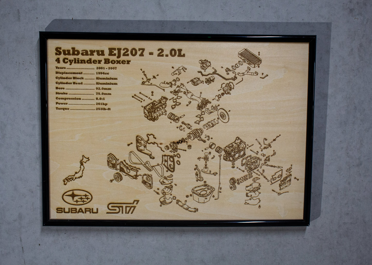 Subaru EJ207 2.0L [VCT] Exploded View Poster