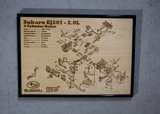 Subaru EJ207 2.0L [VCT] Exploded View Poster