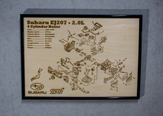 Subaru EJ207 2.0L [Non VCT] Exploded View Poster