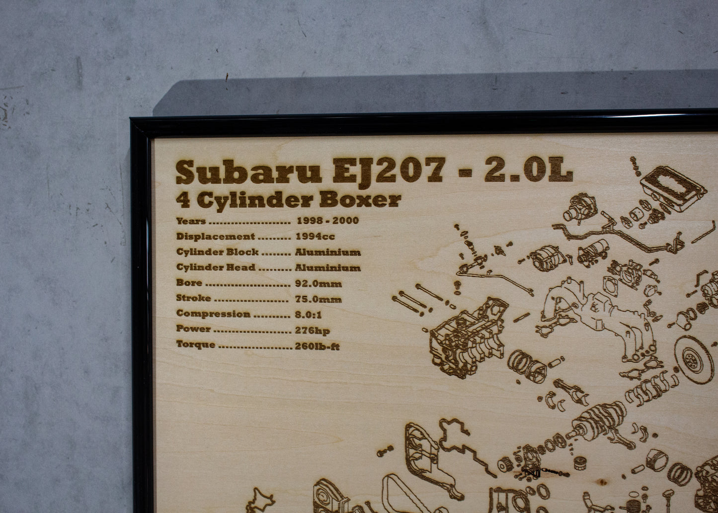 Subaru EJ207 2.0L [Non VCT] Exploded View Poster