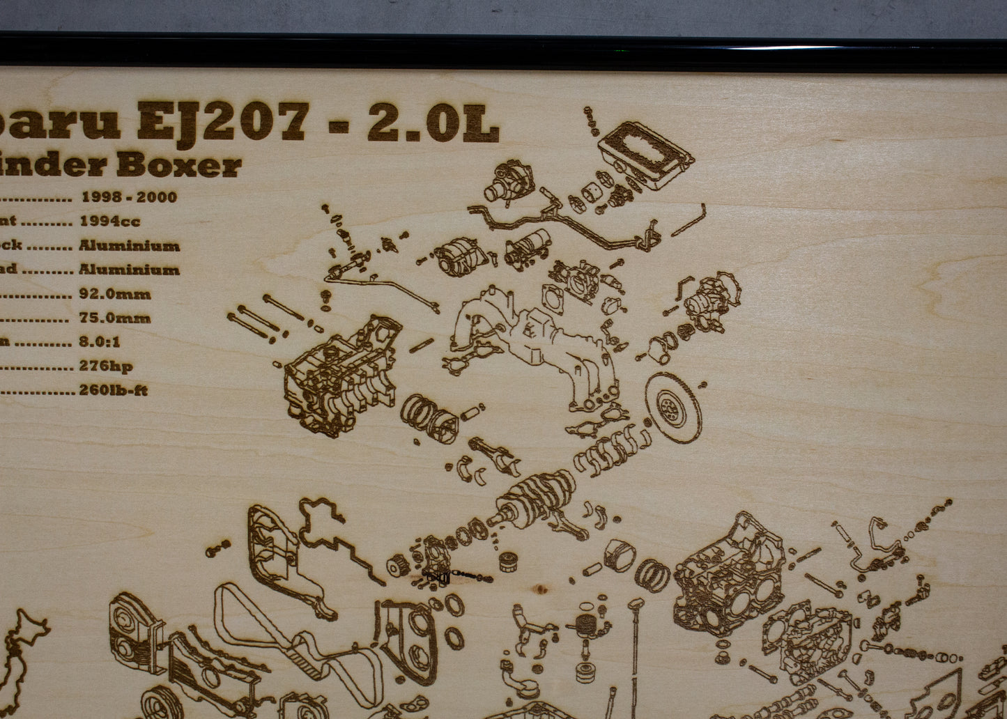 Subaru EJ207 2.0L [Non VCT] Exploded View Poster