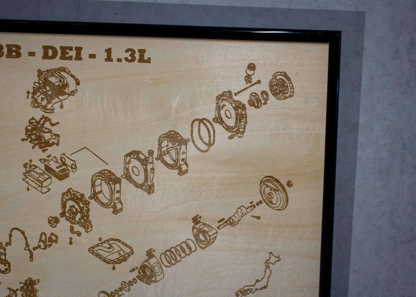 Mazda 13B-DEI rotary engine Exploded View Poster