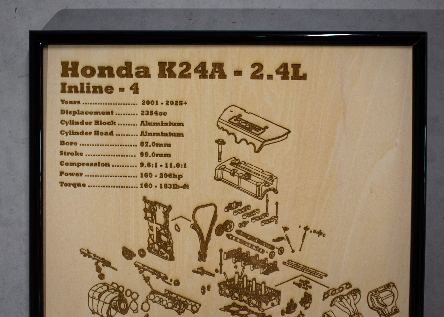 Honda K24A 2.4L Exploded View Poster