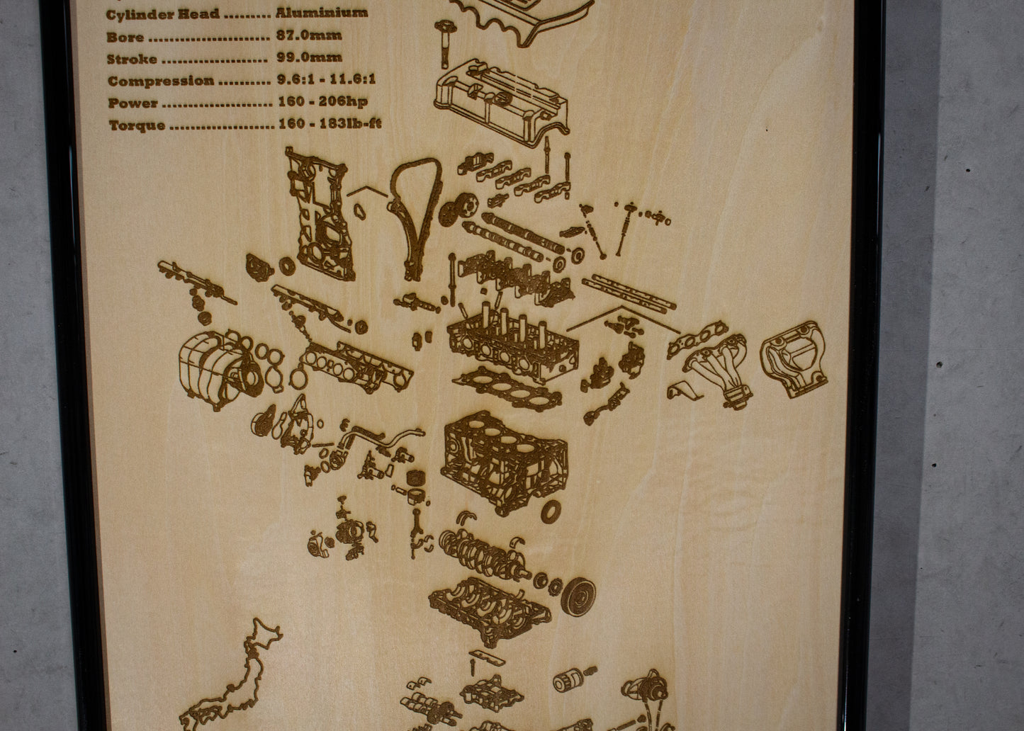 Honda K24A 2.4L Exploded View Poster
