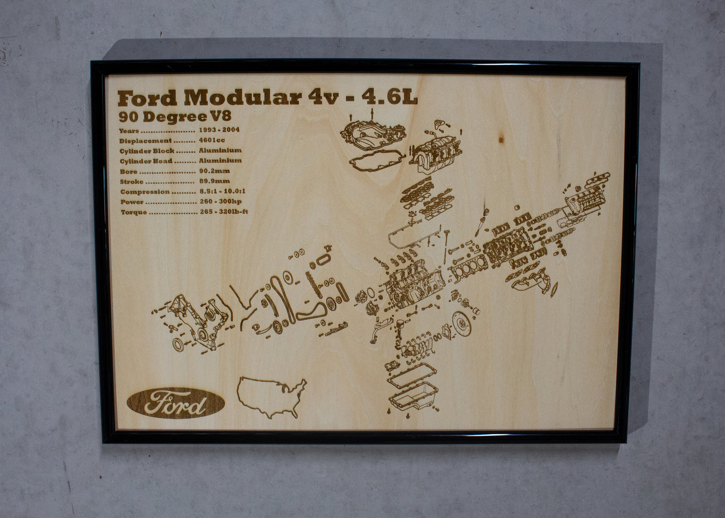 Ford Modular 4v 4.6L [Naturally Aspirated] exploded view poster