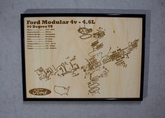Ford Modular 4v 4.6L [Naturally Aspirated] exploded view poster