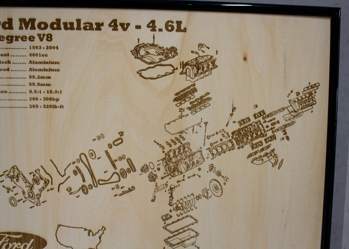 Ford Modular 4v 4.6L [Naturally Aspirated] exploded view poster