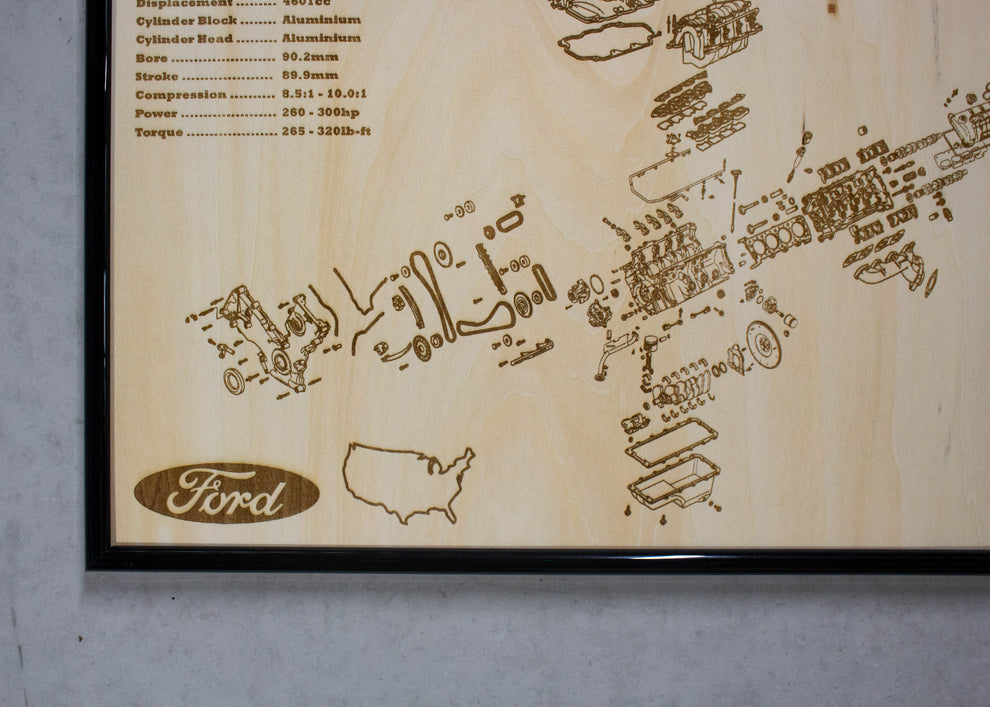 Ford Modular 4v 4.6L [Naturally Aspirated] exploded view poster ...