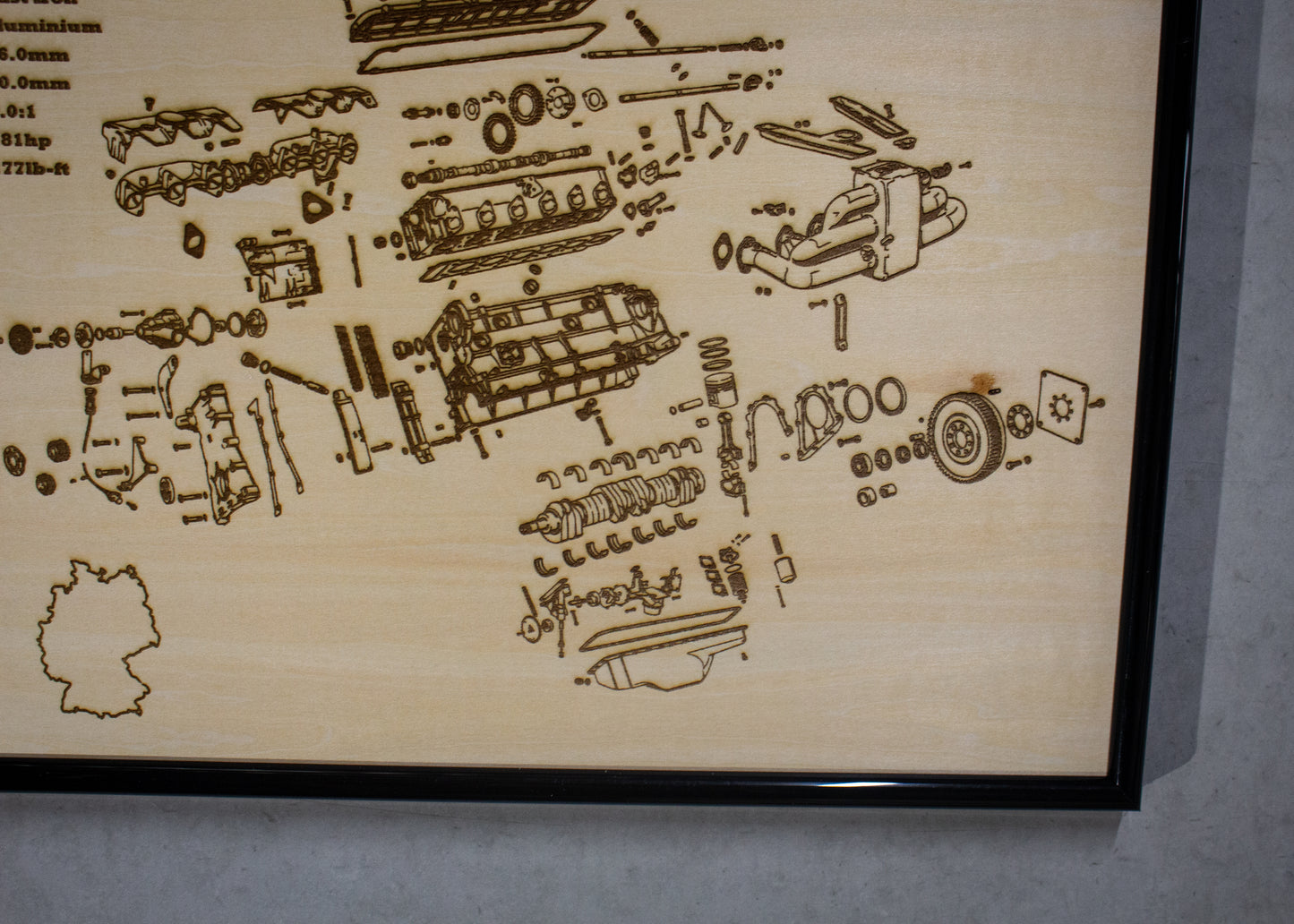 BMW M30B28 2.8L exploded view poster