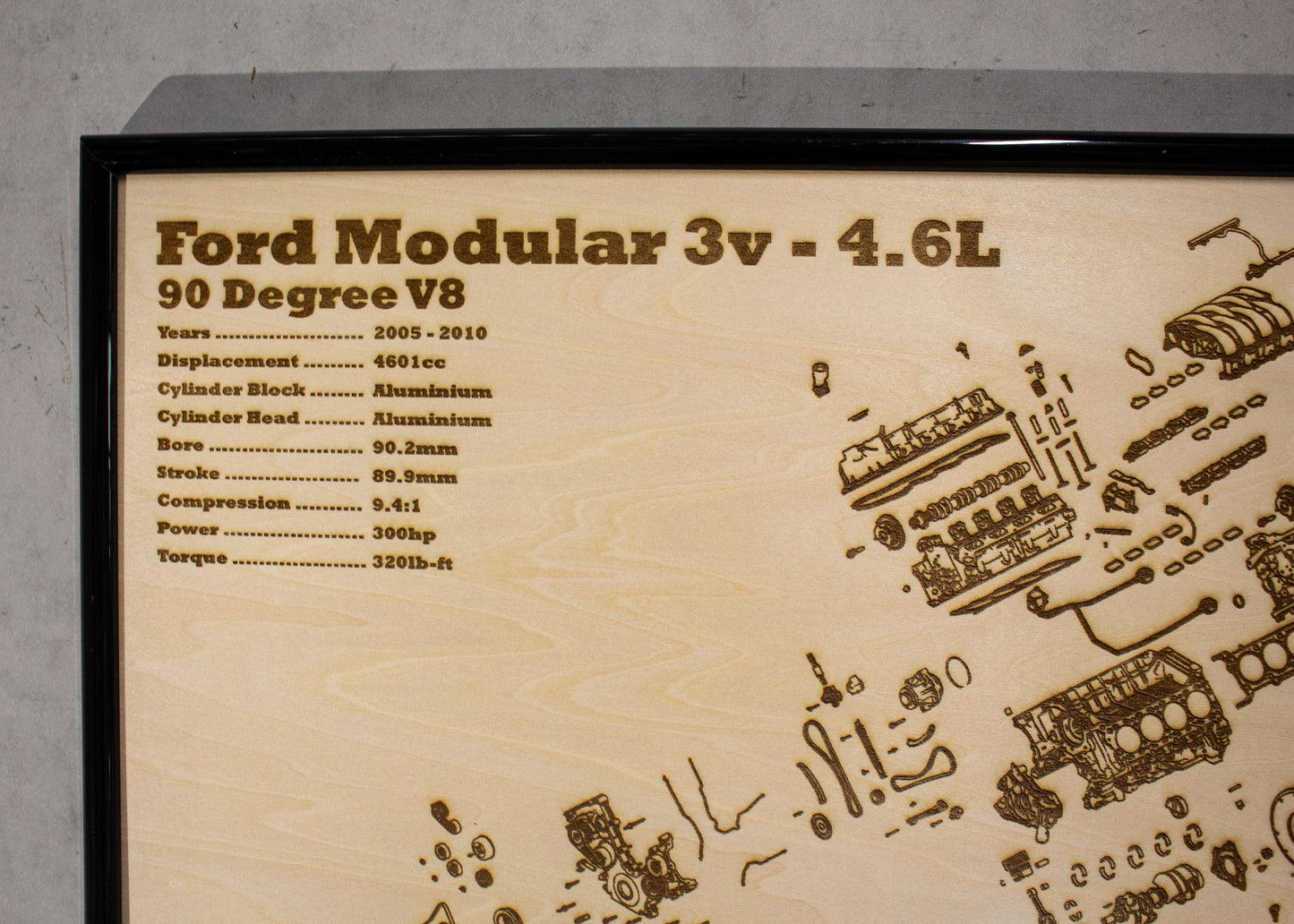 Ford Modular 3v 4.6L exploded view poster