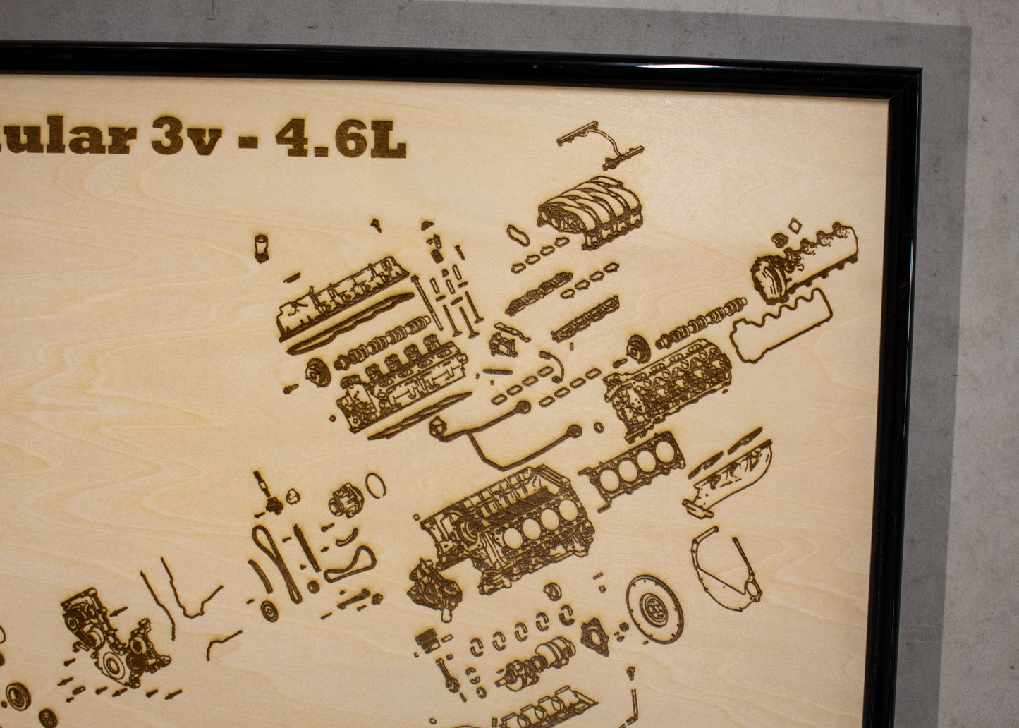 Ford Modular 3v 4.6L exploded view poster