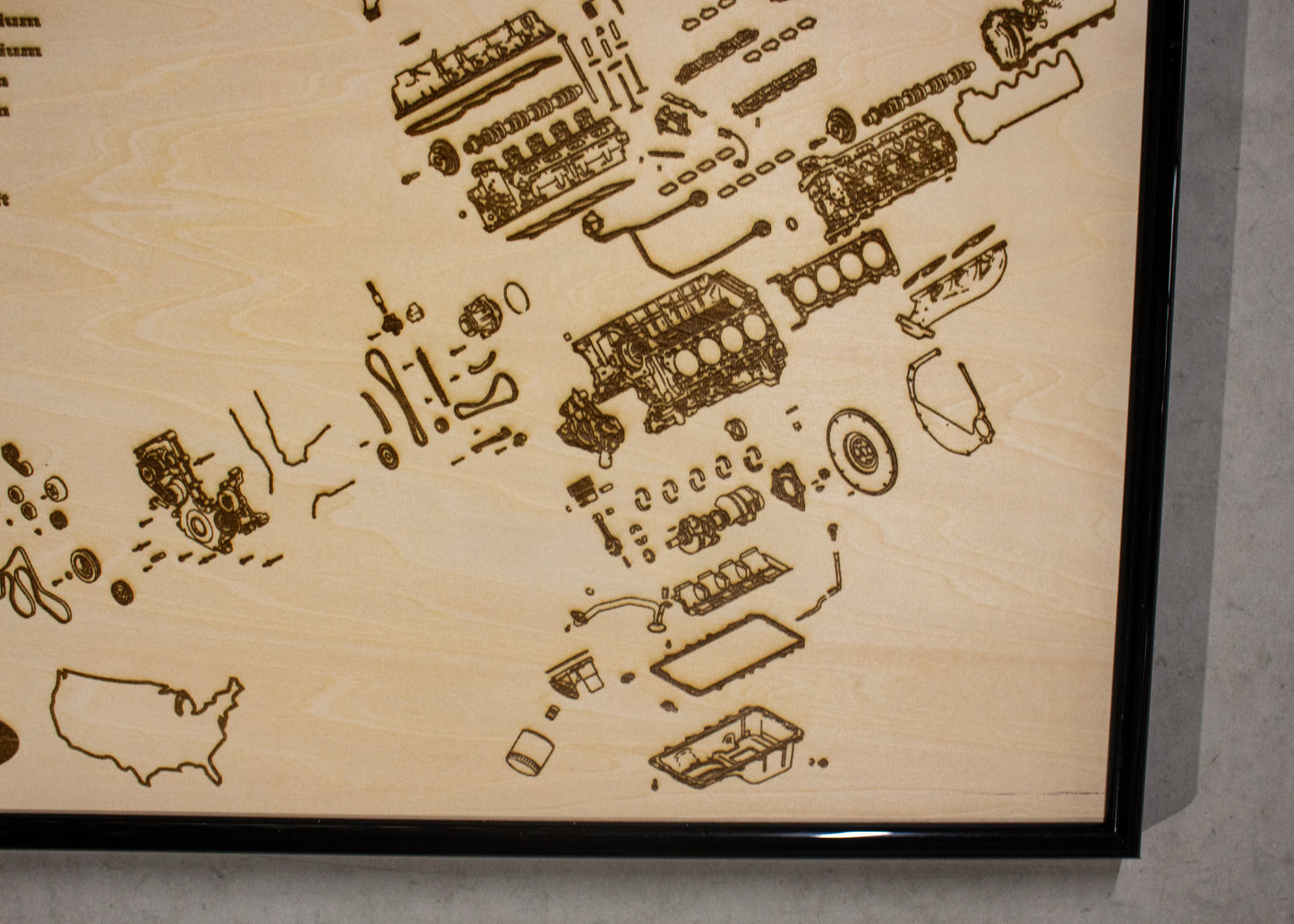 Ford Modular 3v 4.6L exploded view poster