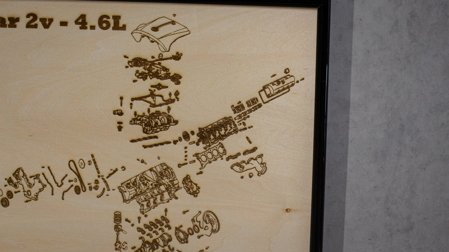 Ford Modular 2v 4.6L exploded view poster