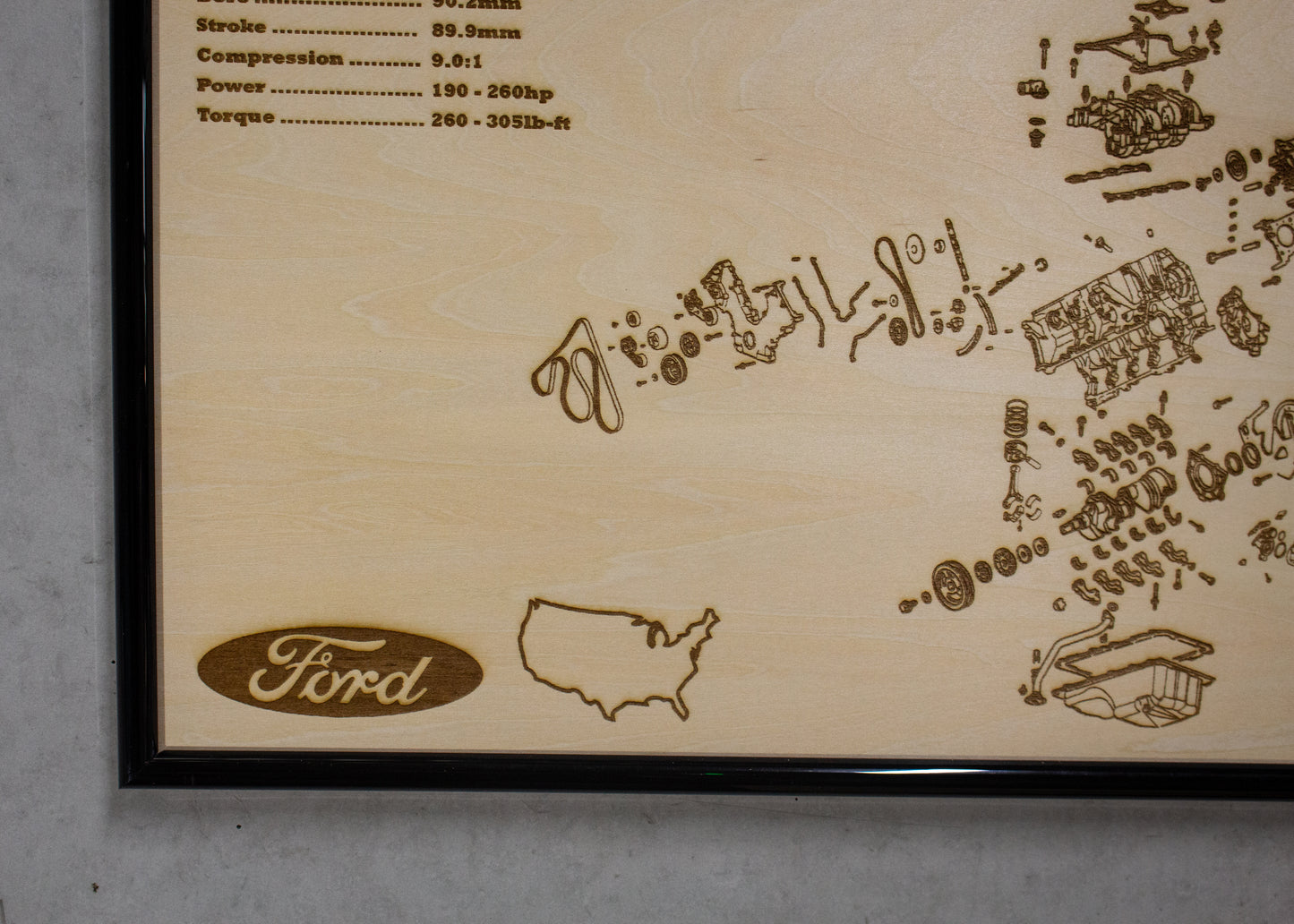 Ford Modular 2v 4.6L exploded view poster