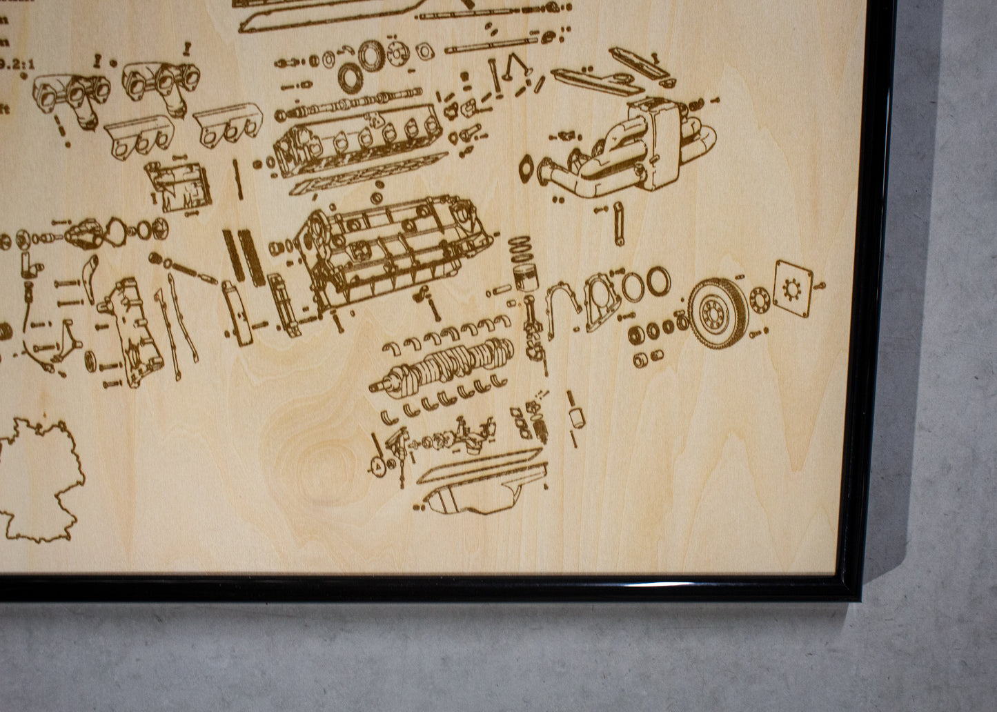 BMW M30B30 3.0L exploded view poster