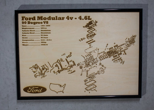 Ford Modular 4v 4.6L [Supercharged] exploded view poster