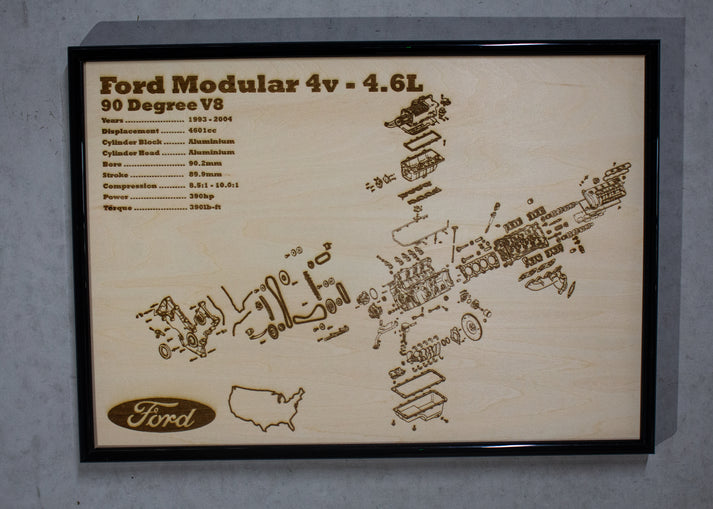 Ford Modular 4v 4.6L [Supercharged] exploded view poster – EngineMaps